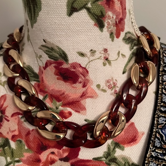 NWT J Crew Tortoise Chain Necklace - Picture 4 of 7